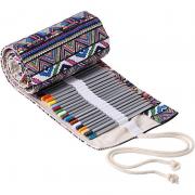 BTSKY Canvas Pencil Roll Wrap 108 Slot--Adult Coloring Pencil Holder Organizer for Colored Pencils, NO Pencils 
